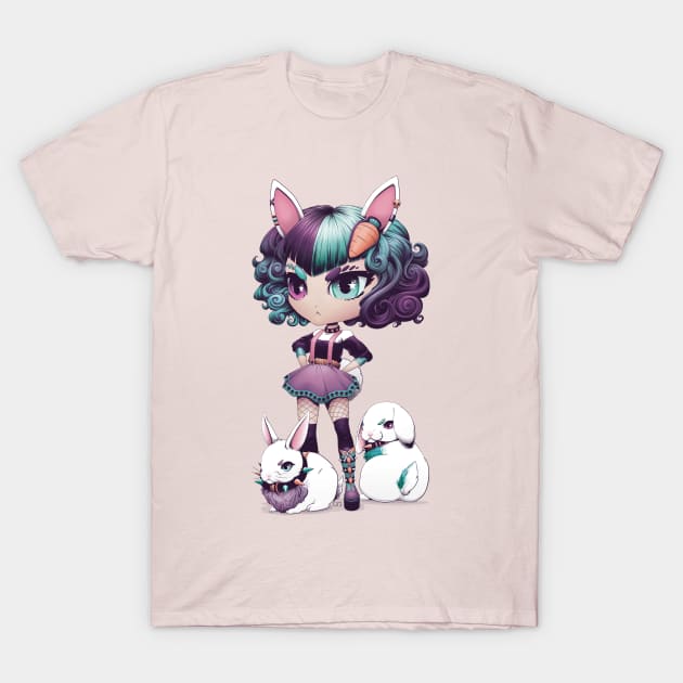 Cute Kawaii Chibi Bunny Girl T-Shirt by redappletees